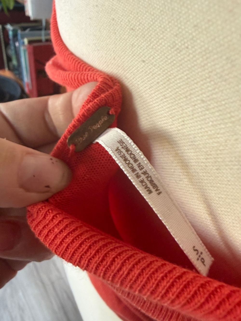 Free People Red Tie-Shoulder Ribbed Tank - Picture 3 of 3